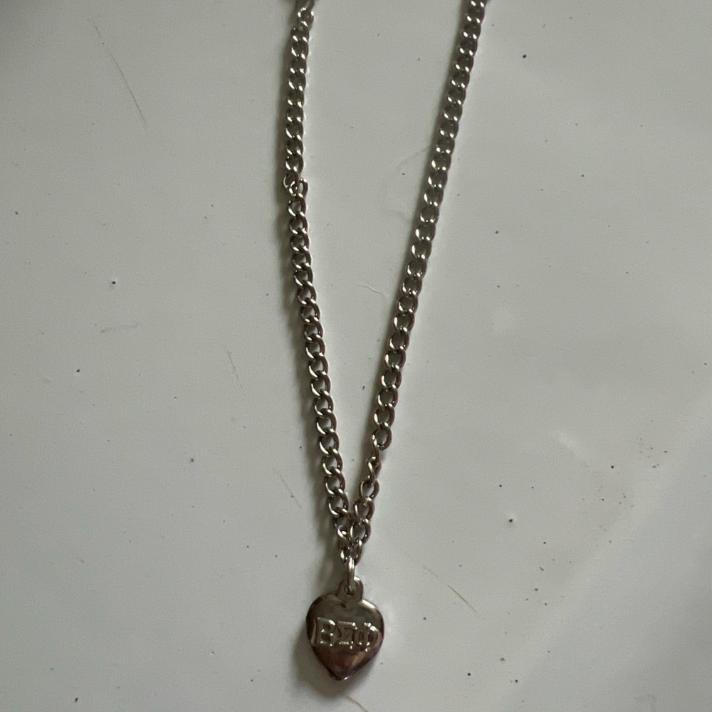 Vintage Beta Sigma Phi Welcome Silver Heart Bracelet